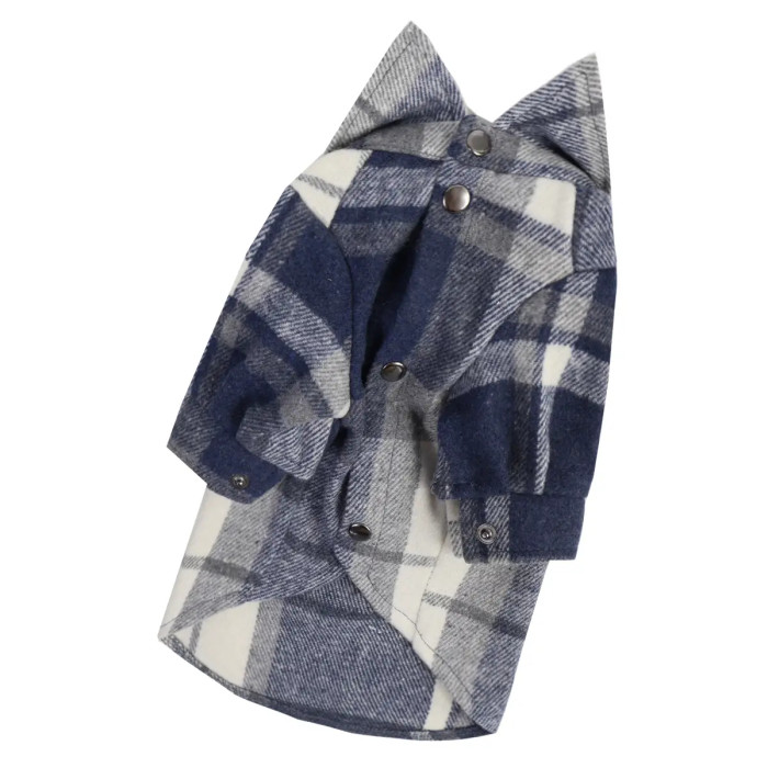 Сорочка картата для собак, синя RUB-61