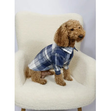 Рубашка клетчатая для собак, синяя RUB-61