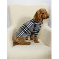 Рубашка клетчатая для собак, серая RUB-62