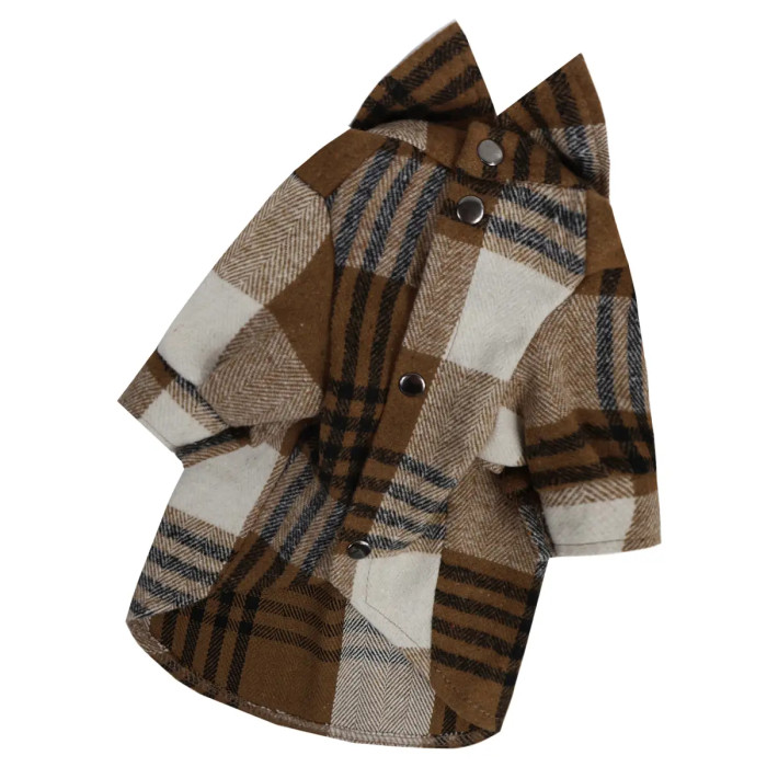 Рубашка клетчатая для собак, шоколад RUB-63