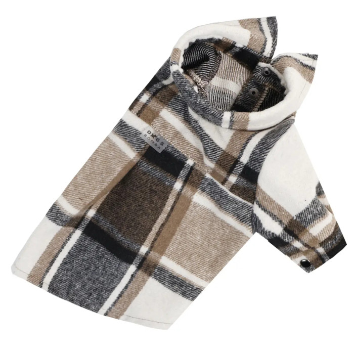 Рубашка клетчатая для собак, мокко RUB-64