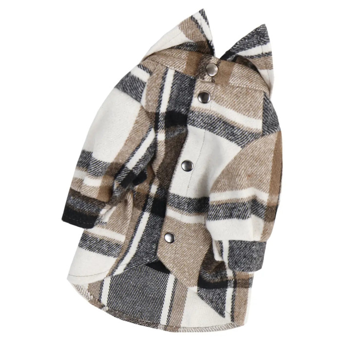 Рубашка клетчатая для собак, мокко RUB-64