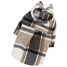 Рубашка клетчатая для собак, мокко RUB-64