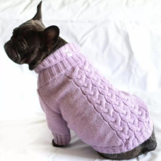 Свитер вязаный Косичка лаванда Y-229
