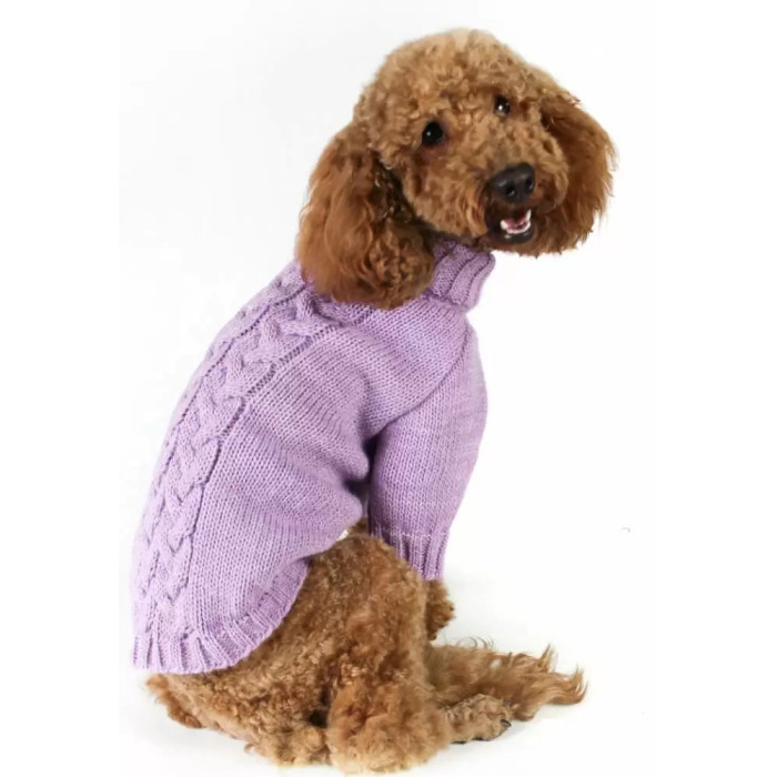 Светр в'язаний Косичка лаванда Y-229