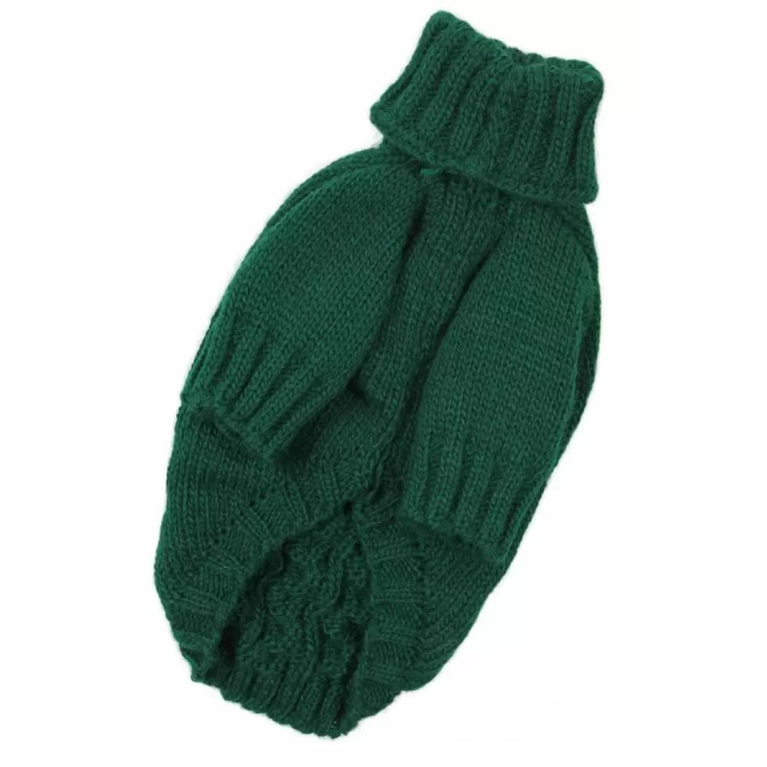 Светр в'язаний Косичка смарагд Y-231