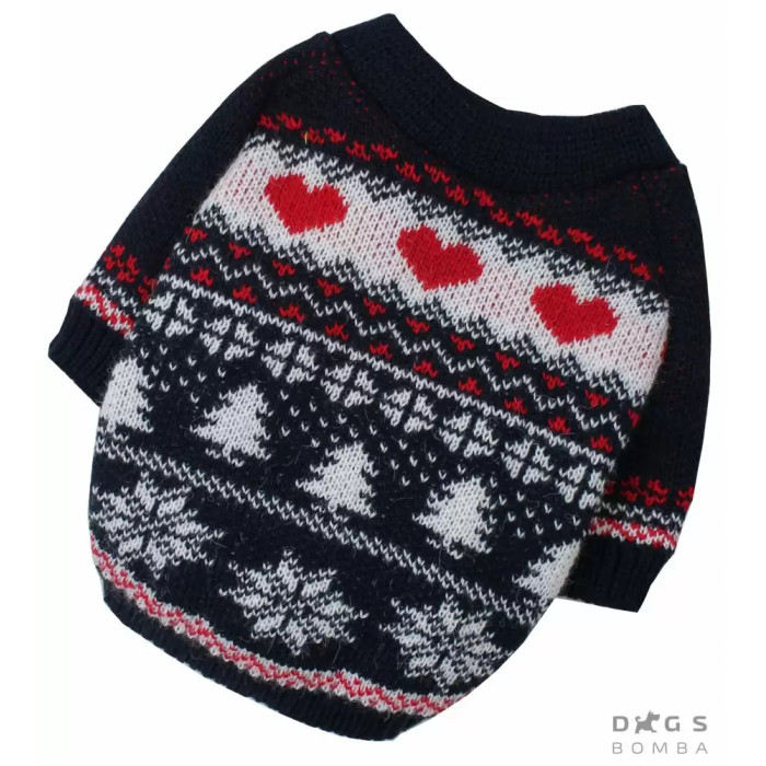 Свитер вязаный New Year синий Y-242