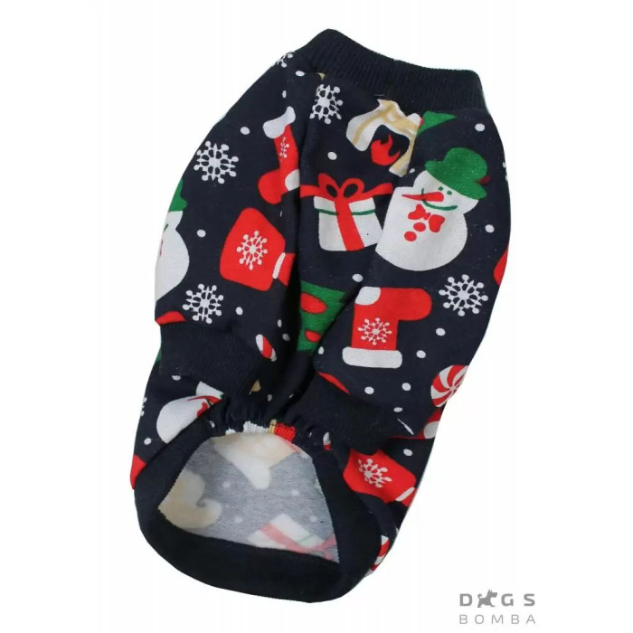 Толстовка трикотажная для собак Снеговики новогодние Y-243, №2