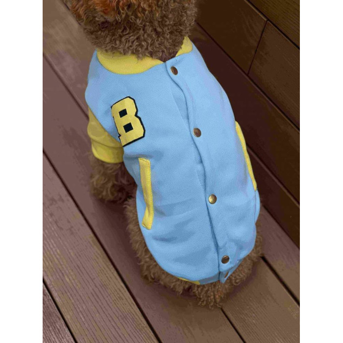 Бомбер для собак блакитно-жовтий Y-269