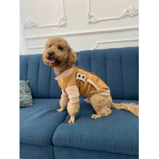 Бомбер для собак корица беж Y-270