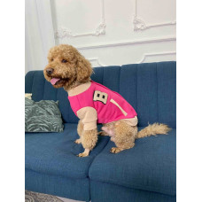 Бомбер для собак малина-беж Y-278