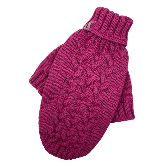 Светр в'язаний Косичка малиновий Y-282