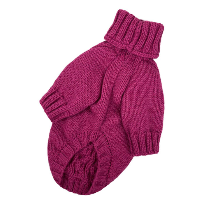 Светр в'язаний Косичка малиновий Y-282