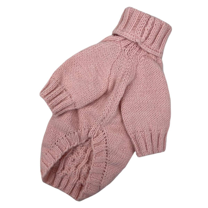 Свитер вязаный Косичка персик Y-283