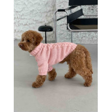 Свитер вязаный Косичка персик Y-283