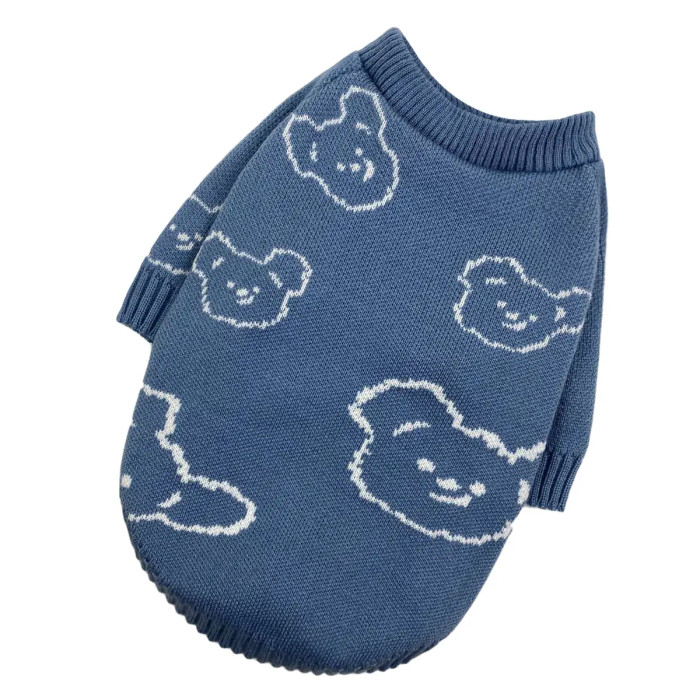 Светр в'язаний Ведмідь блакитний Y-285