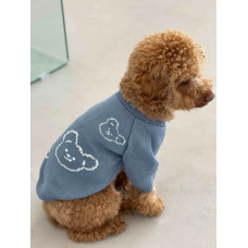 Свитер вязаный Медведь голубой Y-285