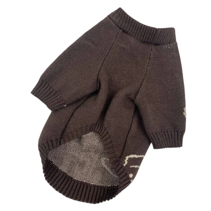 Свитер вязаный Медведь коричневый Y-286