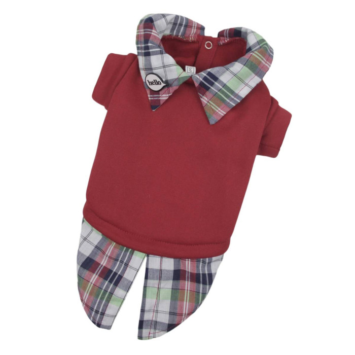 Толстовка с рубашкой красная Y-296