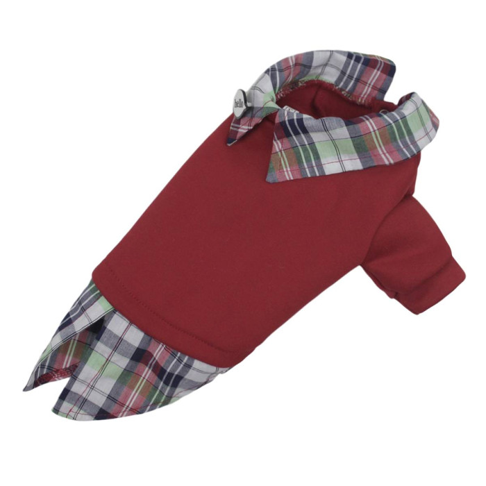 Толстовка с рубашкой красная Y-296