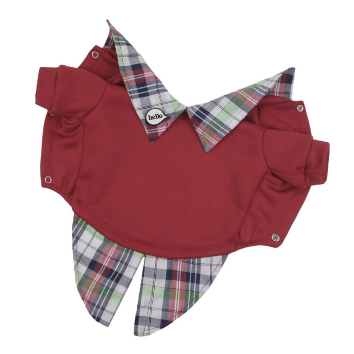 Толстовка с рубашкой красная Y-296