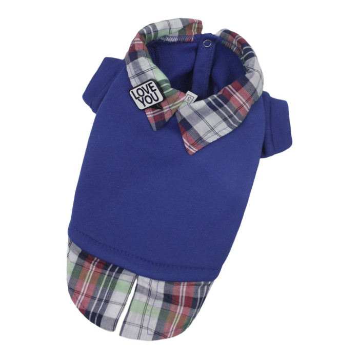 Толстовка с рубашкой синяя Y-297