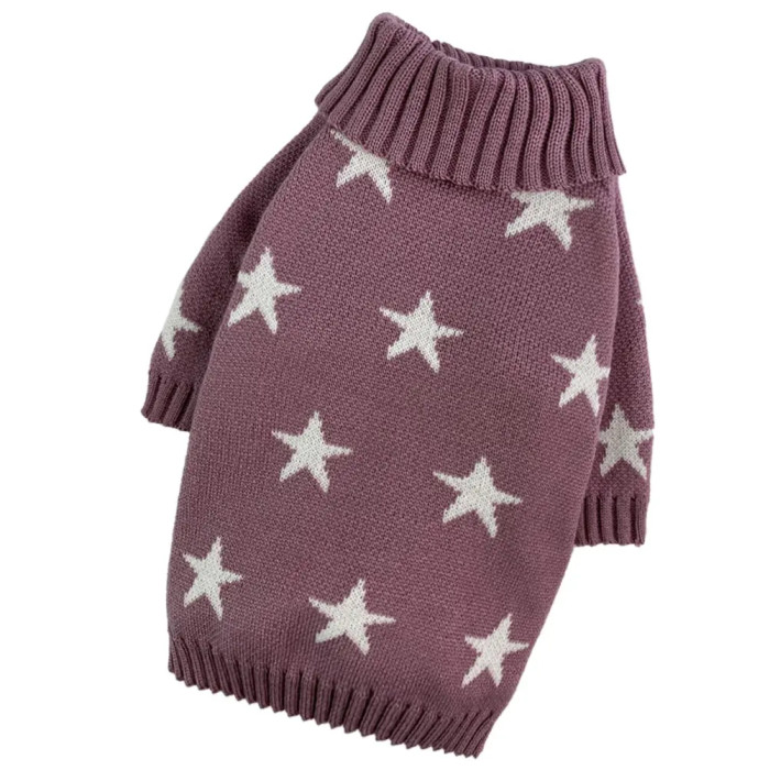 Свитер вязаный Звездочки розовый Y-328