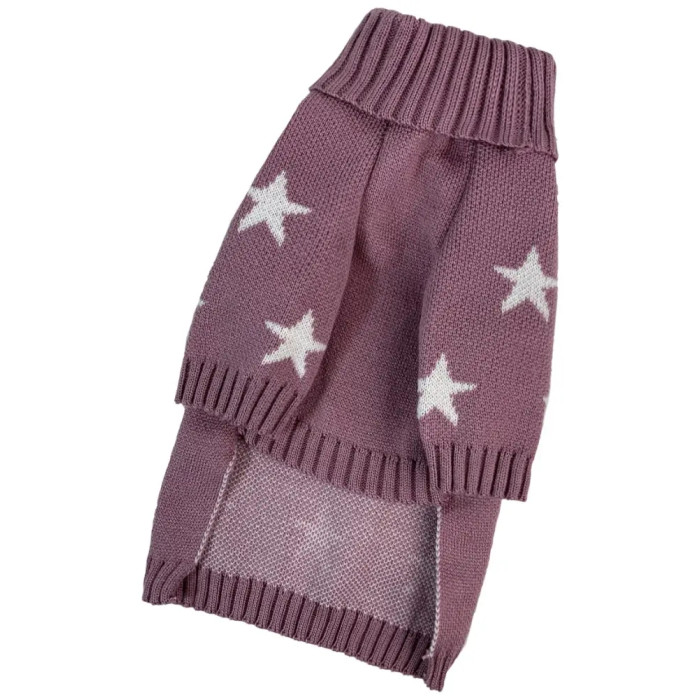 Свитер вязаный Звездочки розовый Y-328