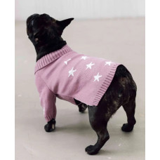 Свитер вязаный Звездочки розовый Y-328