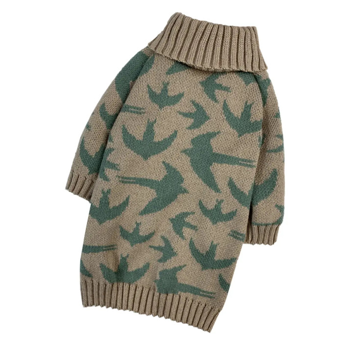 Светр в'язаний Пташки беж Y-330