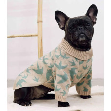 Свитер вязаный Птицы беж Y-330