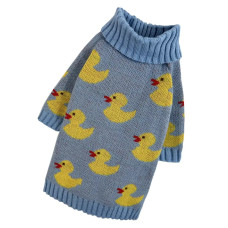 Свитер вязаный Утята голубой Y-343