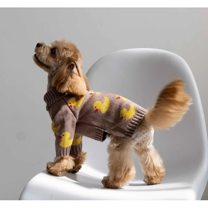 Свитер вязаный Утята какао Y-344