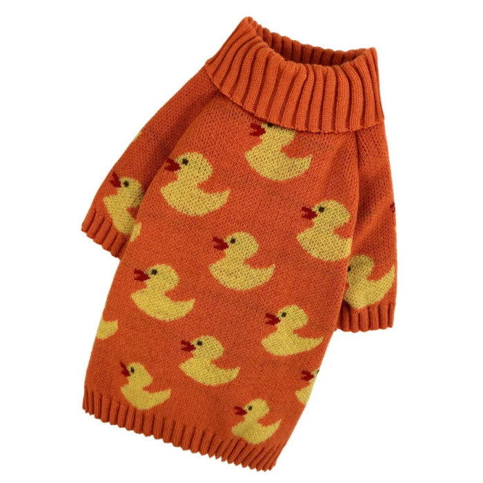 Свитер вязаный Утята оранж Y-345