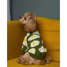 Свитер вязаный яичница зеленый Y-346