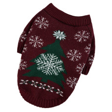 Свитер вязаный Елка марсала Y-352