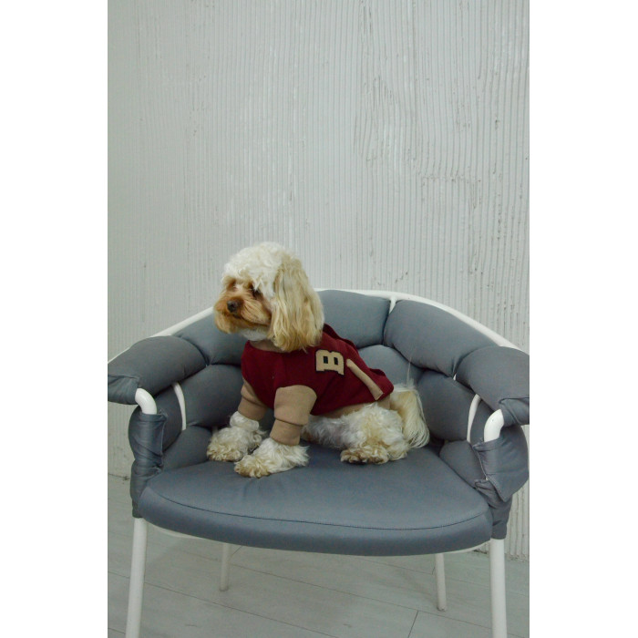 Бомбер для собак марсала-беж Y-370