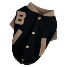 Бомбер для собак чорний-беж Y-372