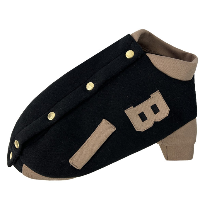 Бомбер для собак черный-беж Y-372