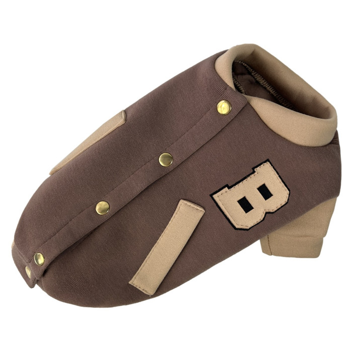 Бомбер для собак шоколад-беж Y-373