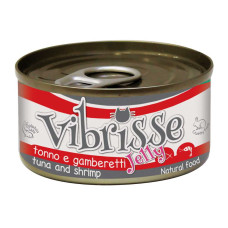 Конcерви для котів VIBRISSE JELLY, тунець/креветки в желе, 70г