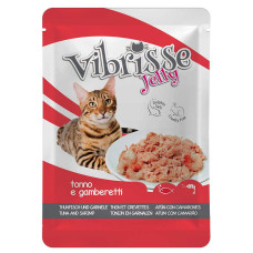 Пауч для котів VIBRISSE JELLY, тунець/креветки в желе, 70г