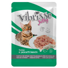 Пауч для котів VIBRISSE JELLY, тунець/корюшка в желе, 70г