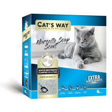 Бентонітовий наповнювач CAT'S WAY марсельске мило +  бірюзові гранули, 6л (коробка)