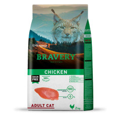 Сухий корм BRAVERY Chicken Adult Cat для дорослих котів, з куркою 2kg