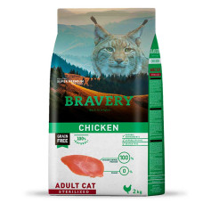 Корм BRAVERY Chicken Adult Cat Sterilized для дорослих стерилізованих котів, з куркою 2kg