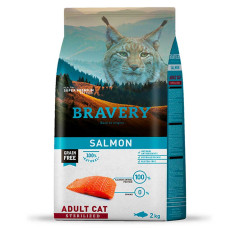Сухой корм BRAVERY Salmon Adult Cat Sterilized для взрослых стерилизованных кошек, с лососем 2kg