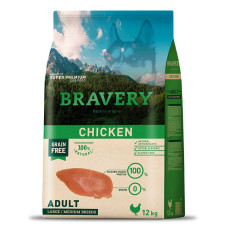 Сухой корм BRAVERY Chicken Adult Large/Medium для взрослых собак средних и крупных пород, с курицей 4kg