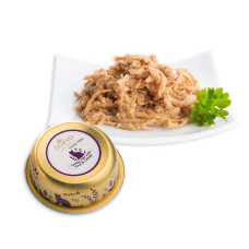 Корм консервований (alu-tray) NUEVO ADULT для котів, філе індички з тунцем та котячою м'ятою, 85г