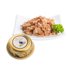 Корм консервований (alu-tray) NUEVO ADULT для котів, філе лосося з індичкою та кресс-салатом, 85г